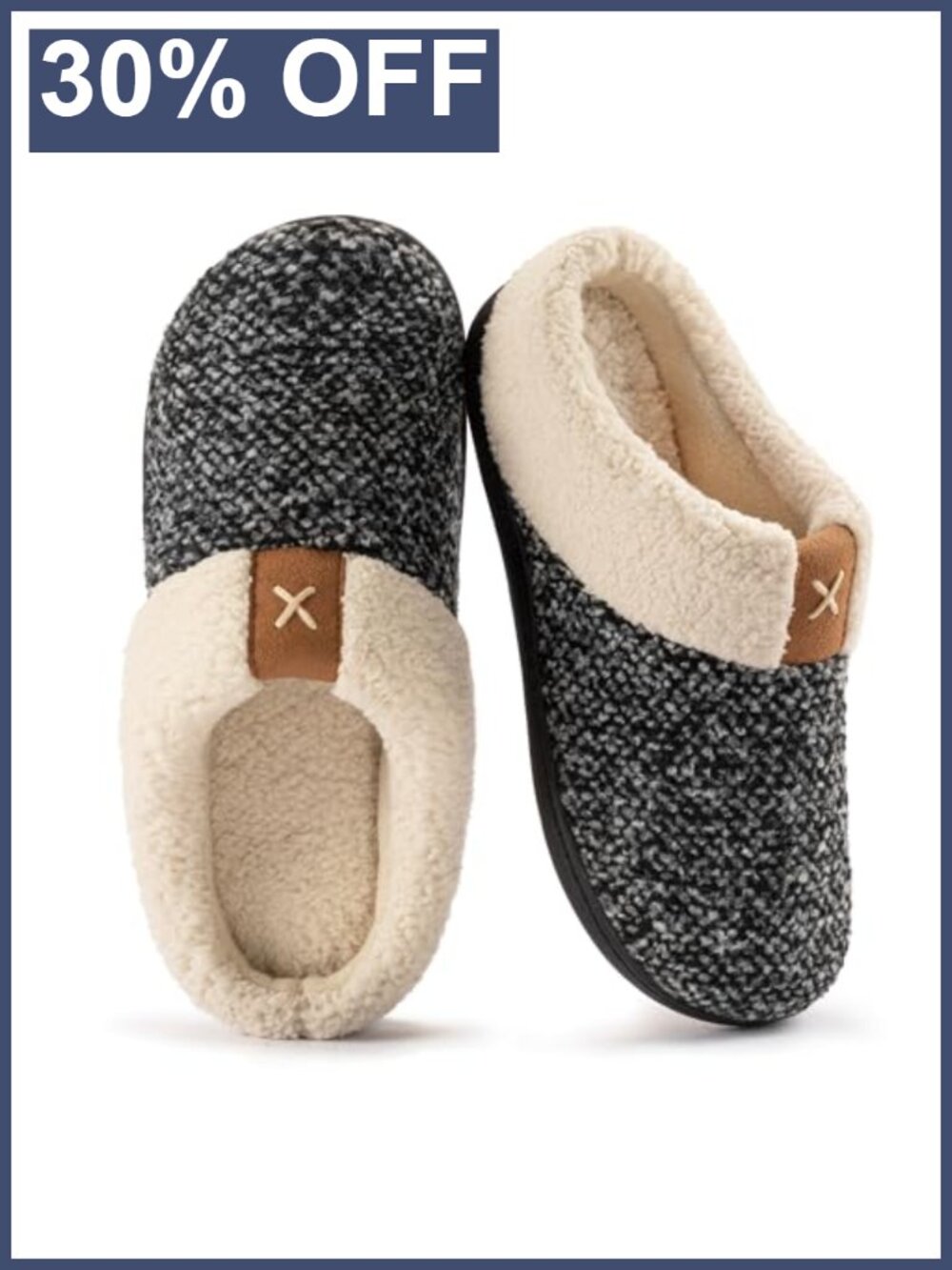 Women's Memory Foam Slippers Fleece Lined Indoor Outdoor Slip On